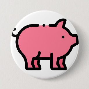 Pig 3 Inch Round Button