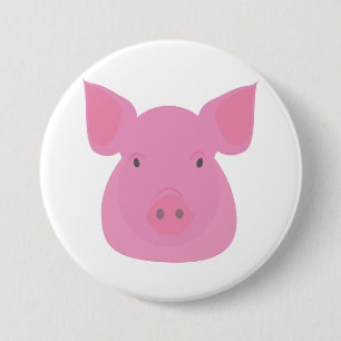 Pig 3 Inch Round Button