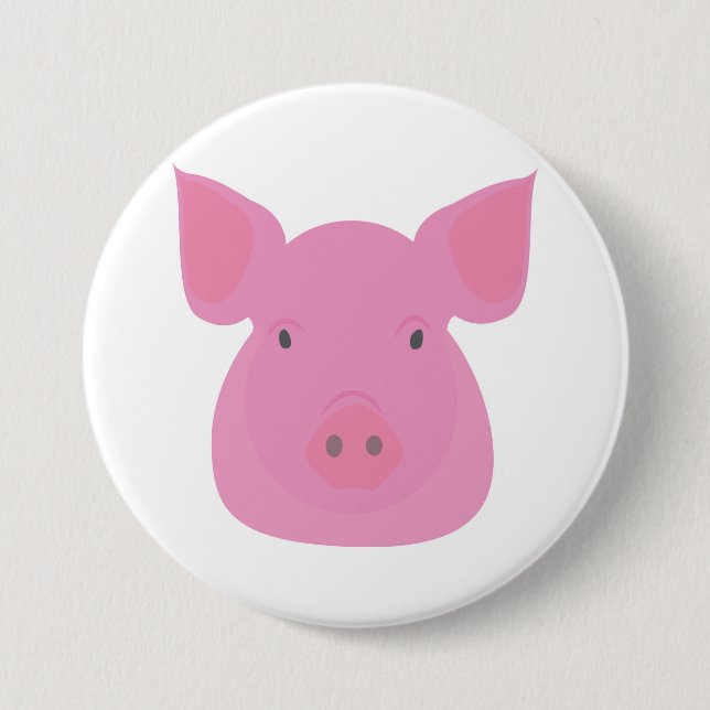 Pig 3 Inch Round Button (Front)