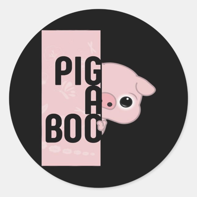 Pig A Boo Classic Round Sticker (Front)