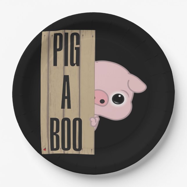 Pig A Boo Fence Paper Plate (Front)
