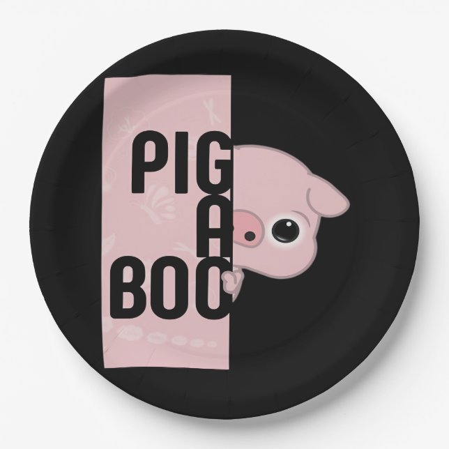 Pig A Boo Paper Plate (Front)