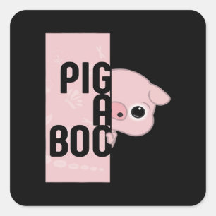 Pig A Boo Square Sticker