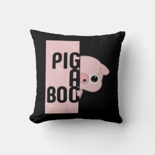 Pig A Boo Throw Pillow