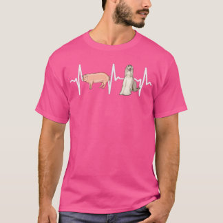 Pig Afghan Hound Heartbeat Dog Lover T-Shirt