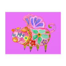 Pig Alebrije Postcard