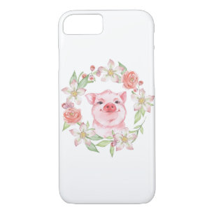 Pig and flowers Case-Mate iPhone case