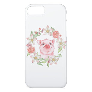 Pig and flowers Case-Mate iPhone case