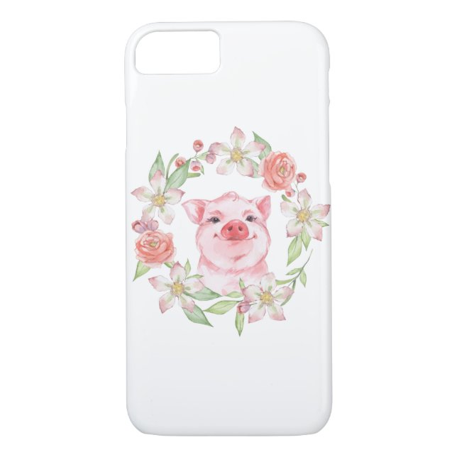 Pig and flowers Case-Mate iPhone case (Back)