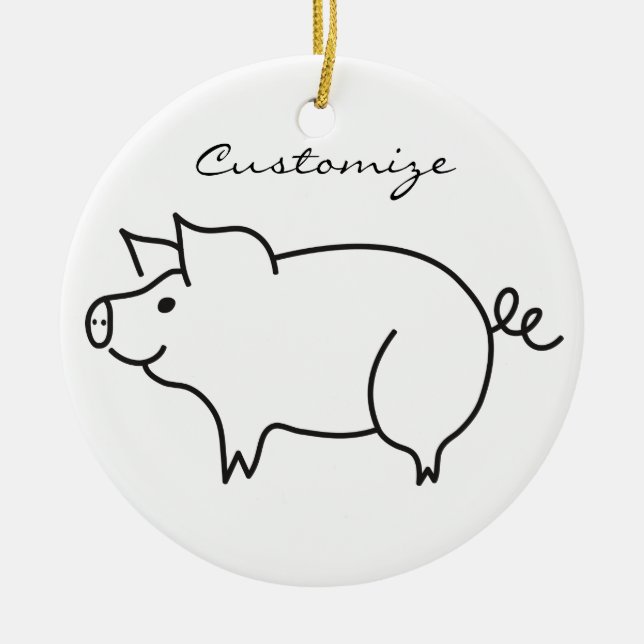 Pig Animal Thunder_Cove Ceramic Ornament (Front)