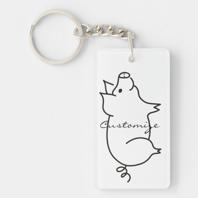 Pig Animal Thunder_Cove Keychain (Front)
