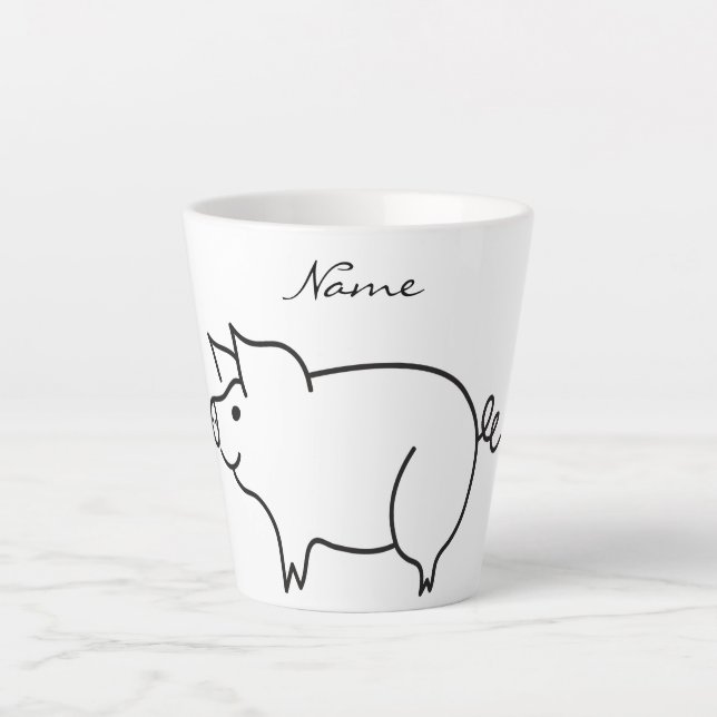 Pig Animal Thunder_Cove Latte Mug (Front)
