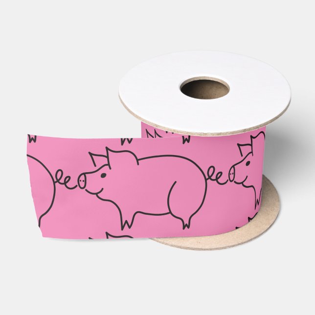 Pig Animal Thunder_Cove Satin Ribbon (Spool)