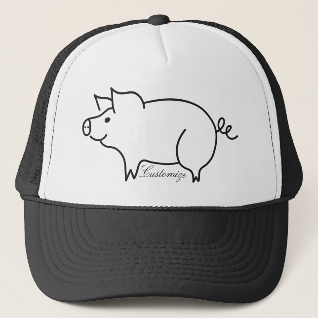 Pig Animal Thunder_Cove Trucker Hat (Front)
