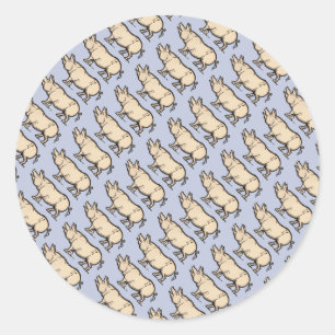 Pig Antique Piggy Cute Vintage Classic Round Sticker