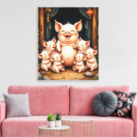 Pig Art – Mother & Piglets