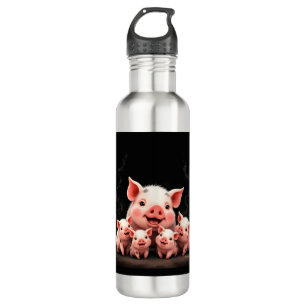 Pig Artwork – Mother Pig & Piglets 710 Ml Water Bottle