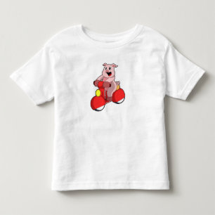 Pig as Biker with Scooter Toddler T-shirt
