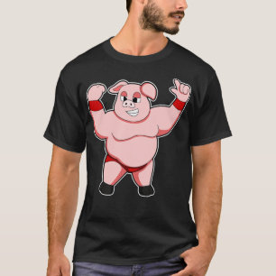 Pig as Bodybuilder with big Belly T-Shirt