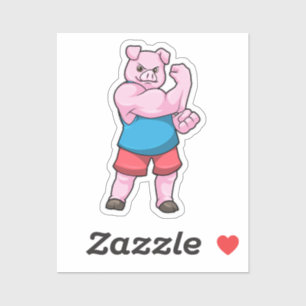 Pig as Bodybuilder with big Upper arm