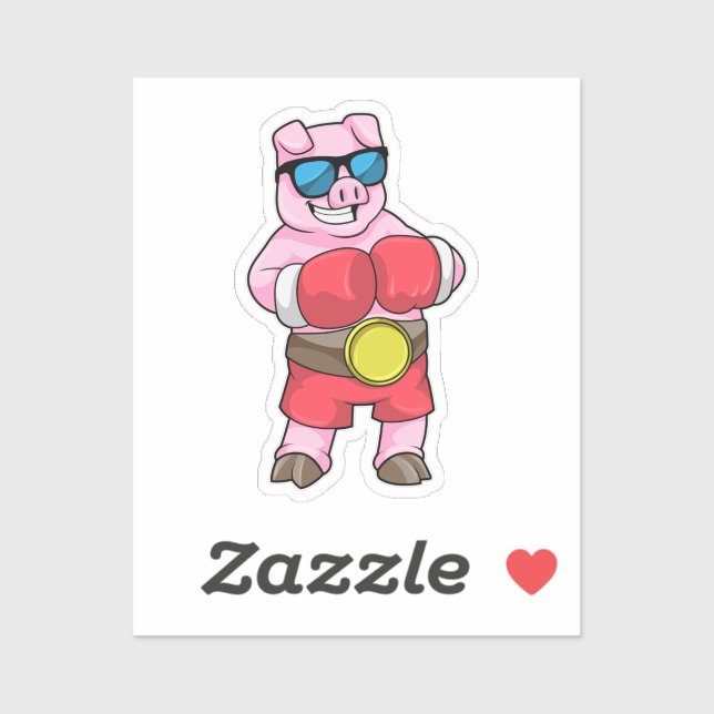 Pig as Boxer with Boxing gloves (Sheet)