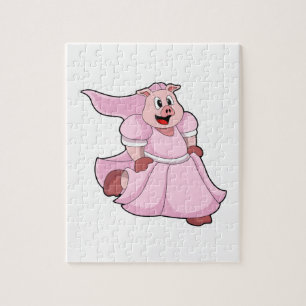 Pig as Bride with Wedding dress Jigsaw Puzzle