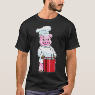 Pig as Cook with Cooking pot T-Shirt