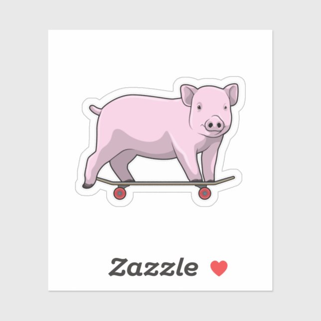 Pig as Skater with Skateboard (Sheet)