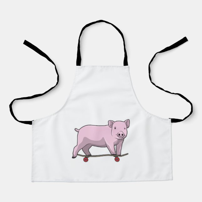Pig as Skater with Skateboard Apron (Front)