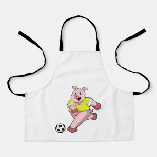 Pig as Soccer player with Soccer Apron