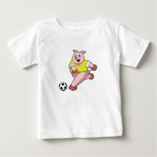 Pig as Soccer player with Soccer Baby T-Shirt