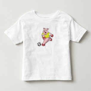 Pig as Soccer player with Soccer Toddler T-shirt