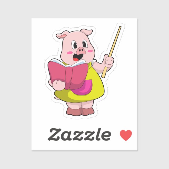 Pig as Teacher with Book (Sheet)