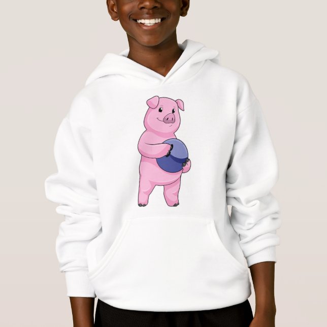 Pig at Bowling with Bowling ball (Front)