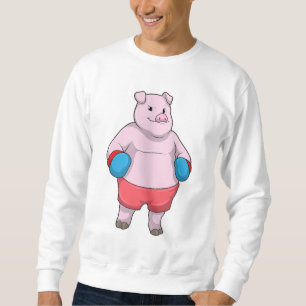 Pig at Boxing with Boxing gloves Sweatshirt