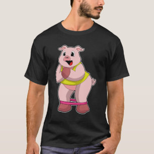 Pig at Fitness with Rubber band T-Shirt