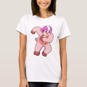Pig at Football Sports T-Shirt
