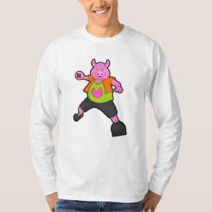 Pig at Handball player with Handball T-Shirt