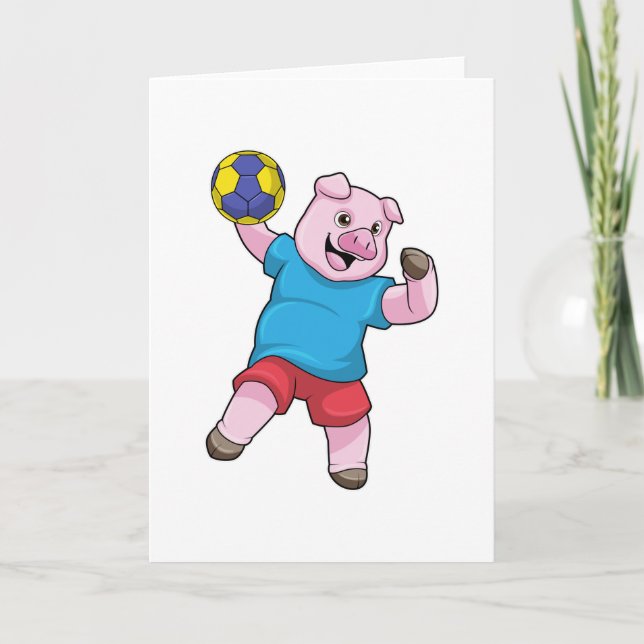 Pig at Handball Sports Card (Front)