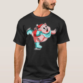 Pig at Ice skating with Ice skates 2 T-Shirt