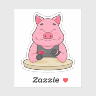 Pig at Poker with Poker cards