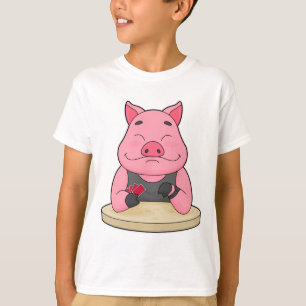 Pig at Poker with Poker cards T-Shirt