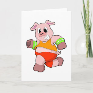 Pig at Running Card