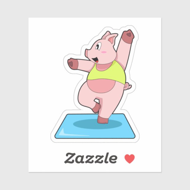 Pig at Yoga Fitness (Sheet)