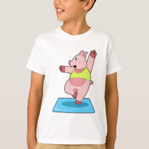 Pig at Yoga Fitness T-Shirt