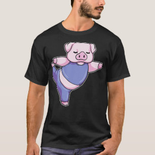 Pig at Yoga Stretching Legs T-Shirt