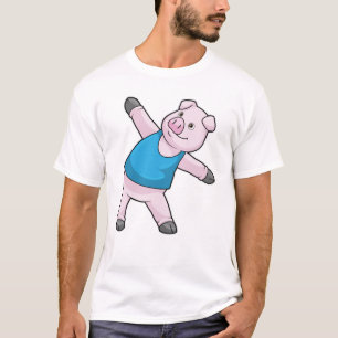 Pig at Yoga Stretching T-Shirt