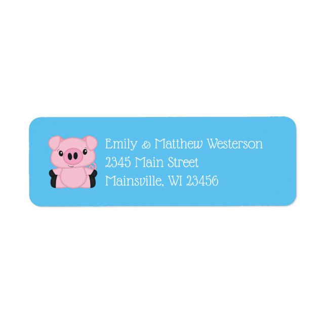 Pig Baby Shower Farm Blue Boy (Front)