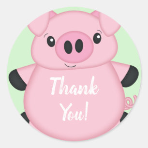 Pig Baby Shower Farm Classic Round Sticker