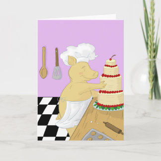 Pig Baker Greeting Card